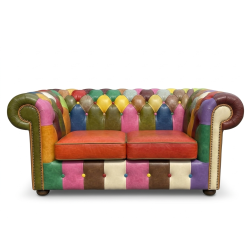 Sofa skórzana Classic 2 pachwork kolorowa