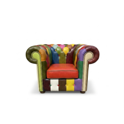Sofa skórzana Classic fotel patchwork kolorowy